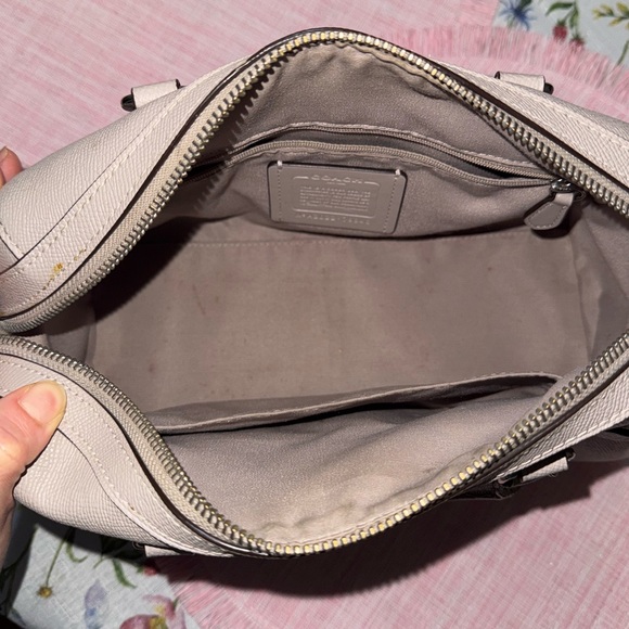 Coach Pebbled Leather Satchel in Light Gray - Picture 4 of 6